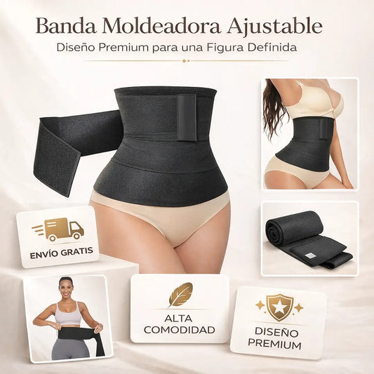 Adiós Rollitos, Hola Cintura™ 👗| Banda Ajustable Definición y Soporte Instantáneo.