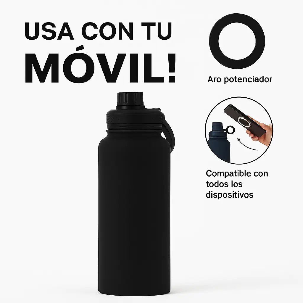 Apto para todos los celulares 💎 Hydrify™ • Botella térmica con soporte Selfie magnético 360° ⚡ Pide la tuya HOY con Envío GRATIS 🚚🔥