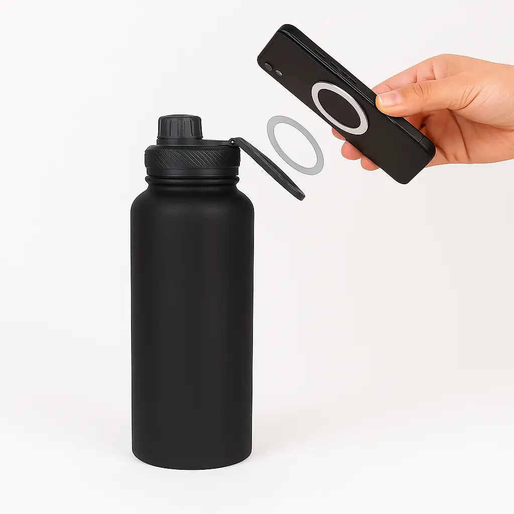 Apto para todos los celulares 💎 Hydrify™ • Botella térmica con soporte Selfie magnético 360° ⚡ Pide la tuya HOY con Envío GRATIS 🚚🔥