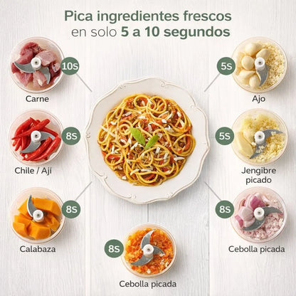 Pica en segundos sin cansarte ni ensuciar.