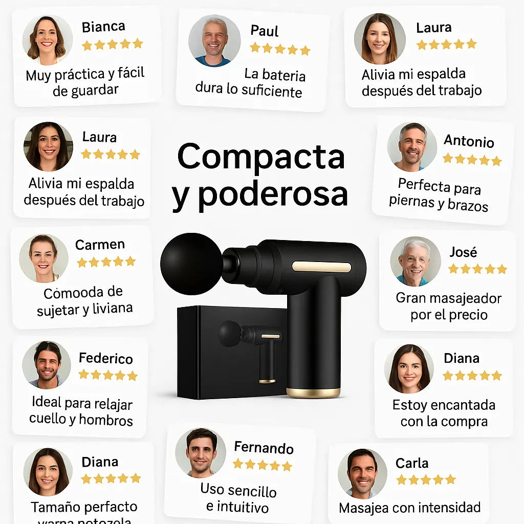 🚀 ¡Dile adiós al dolor muscular y al estrés con tu nueva Pistola Masajeadora 4 en 1!